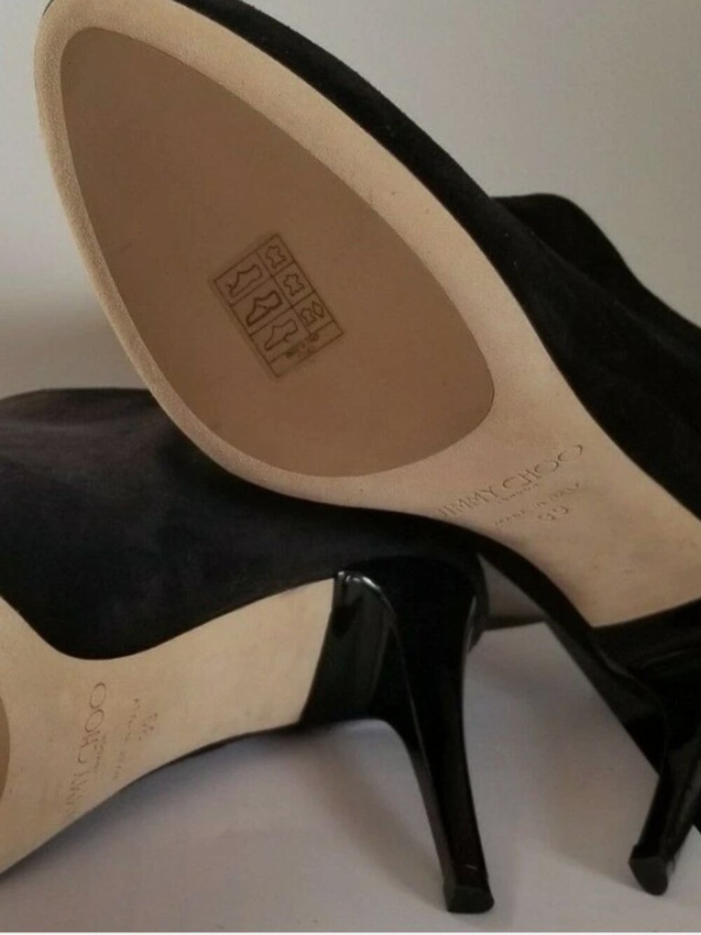 NWT Jimmy Choo Mendez Black Suede Stiletto Ankle Shoes Booties Size 39 - ITALY - Picture 9 of 12